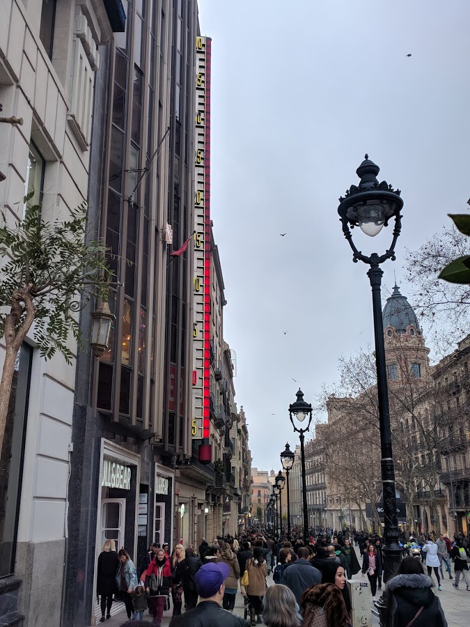 Barcelona velký teploměr La Rambla