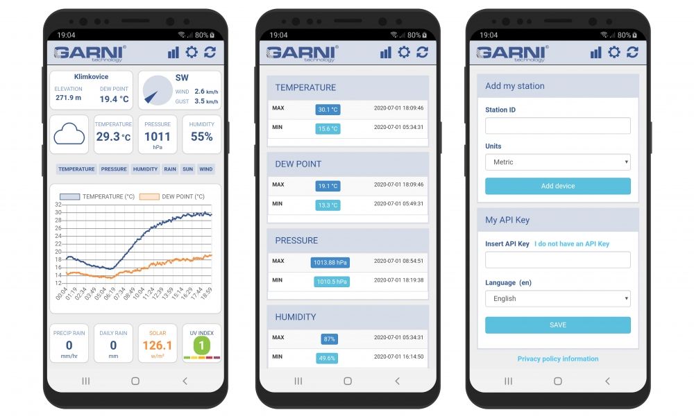 Náhled aplikace GARNI Technology