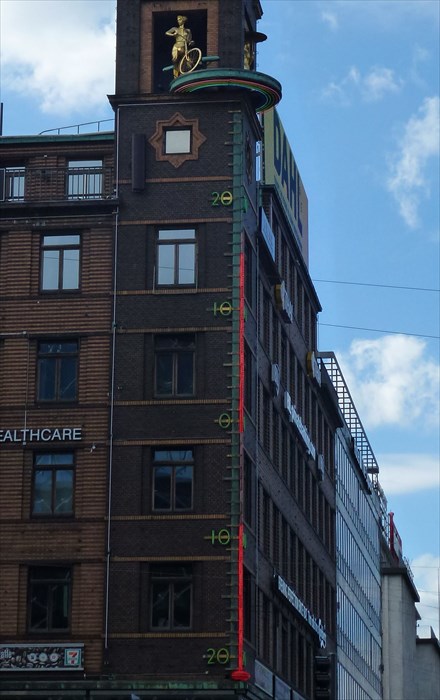 Kodaň velký teploměr Rådhuspladsen