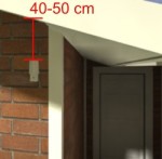 Umístění čidla teploty a vlhkosti pod přesah střechy