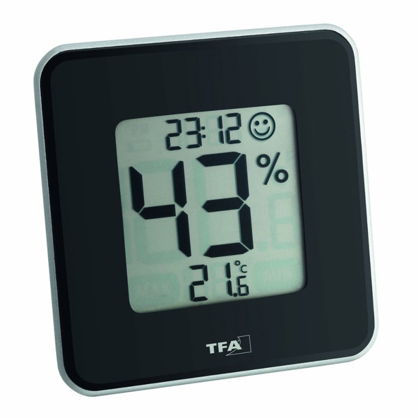 TFA 30.5021.01 - STYLE - Teploměr s vlhkoměrem - černý