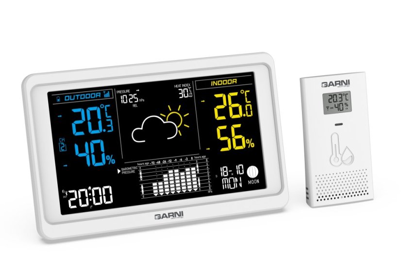 GARNI 618W Precise - meteorologická stanice - bílá