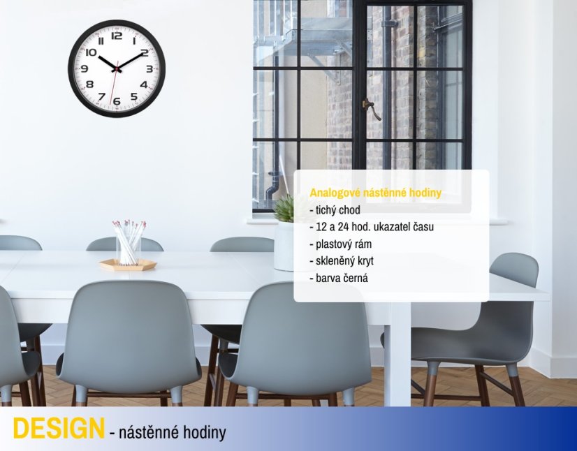 TFA 60.3050.01 - Nástěnné hodiny - černé