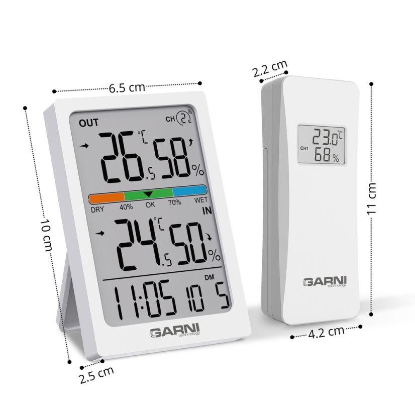 GARNI 155TH - bezdrátový teploměr s vlhkoměrem