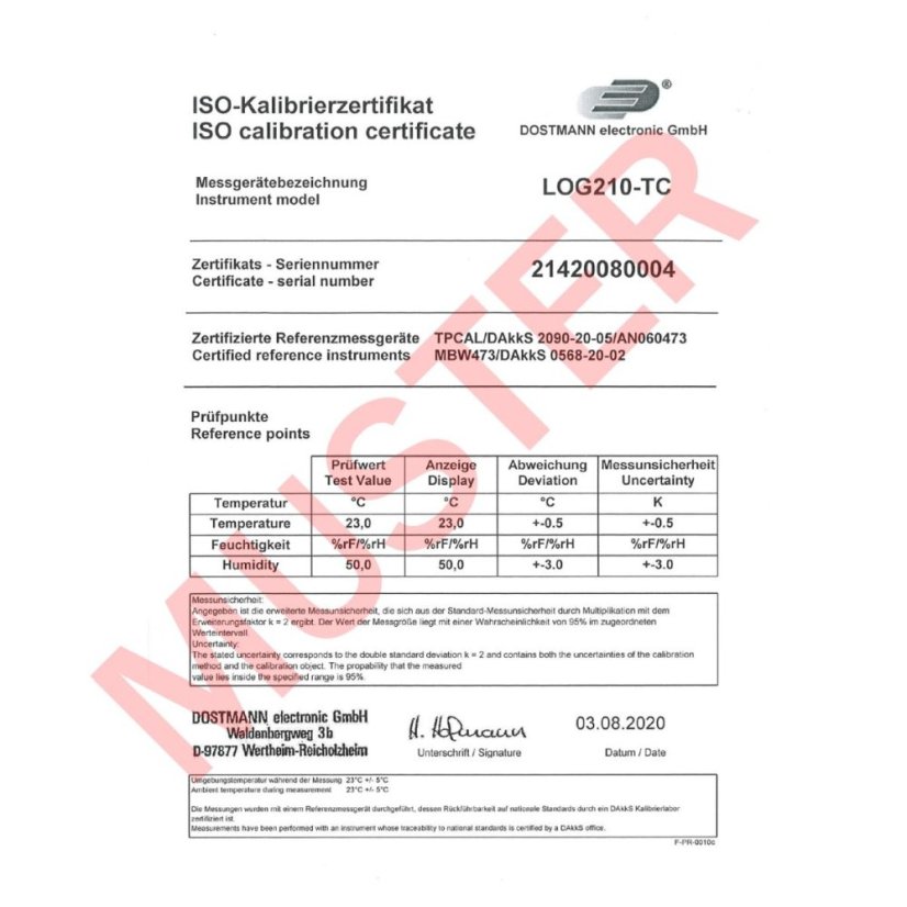 TFA 31.1061.02 LOG210 TC - USB Datalogger s displejem pro měření vnitřní teploty, vlhkosti + externí pomocí termočlánkových sond s PDF výstupem