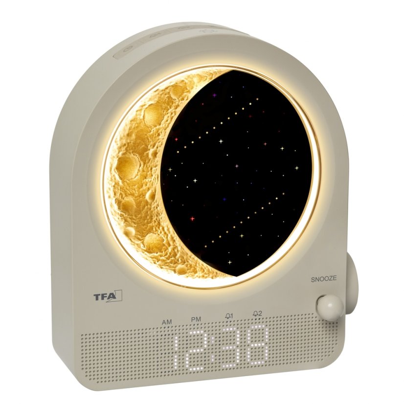 TFA 60.2053.15 - retro světelný budík Měsíc a meteory