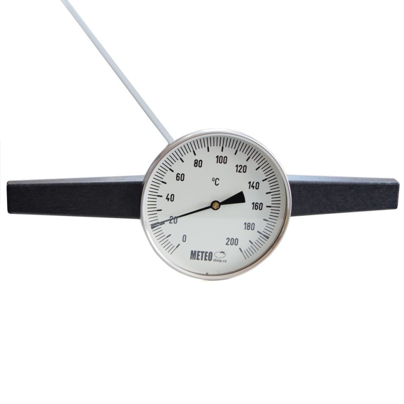 Vpichový tyčový teploměr - 150 cm - rozsah 0 až +200 °C