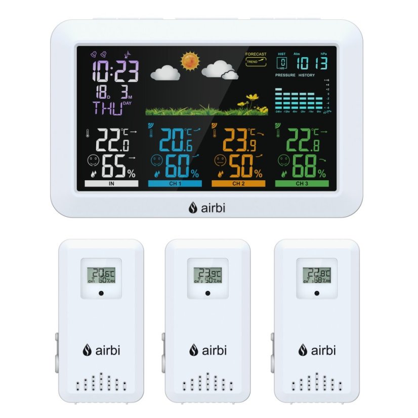 Airbi HOME - meteostanice se 3 čidly