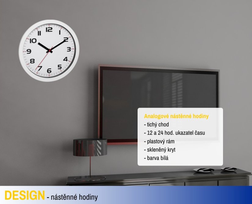 TFA 60.3050.02 - Nástěnné hodiny s tichým chodem - bílé