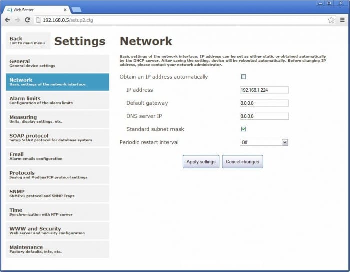 Comet T7510 - Web Sensor - teploměr, vlhkoměr, barometr s výstupem Ethernet + kalibrační list