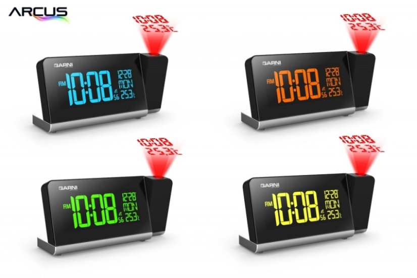 GARNI 165 Arcus - Digitální budík s projekcí času a vnitřní teploty