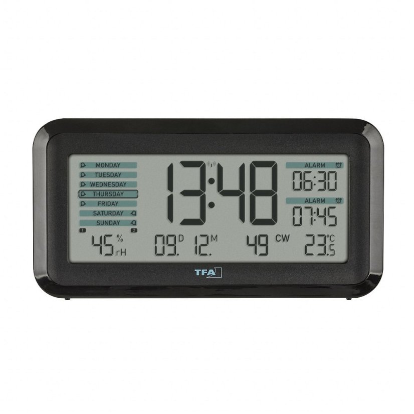 TFA 60.2562.01.GB BOXX2 - Rádiem řízený digitální budík s automatickým podsvícením - anglické popisky