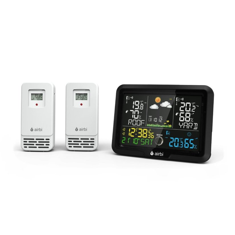 Airbi DUO Color - meteostanice se 2 bezdrátovými čidly a barevným displejem