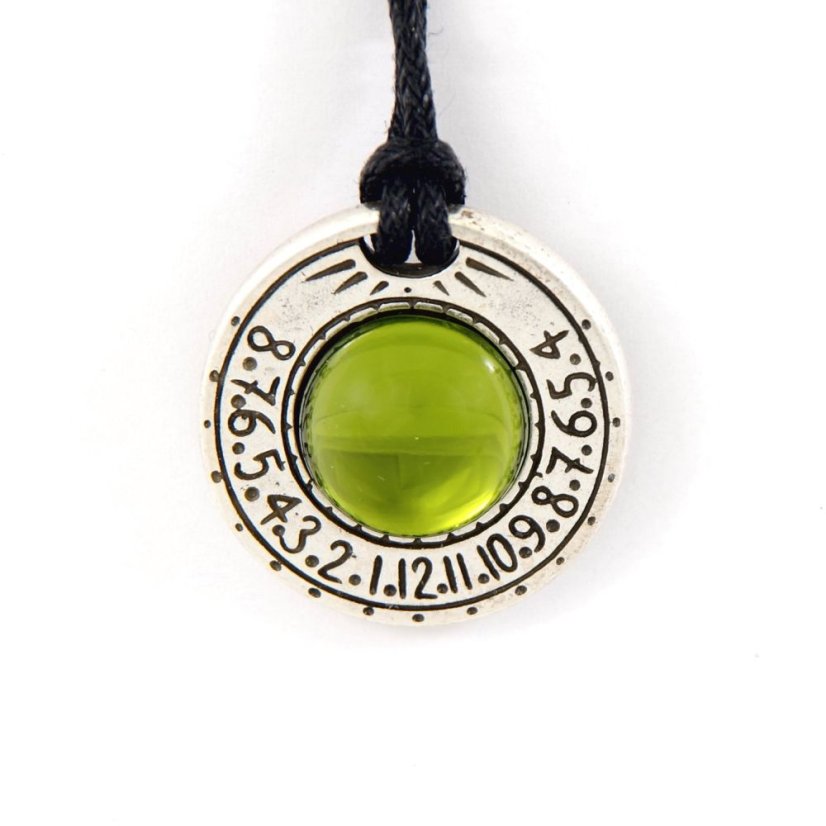 Náhrdelník a sluneční hodiny Jupiter - zelený kámen
