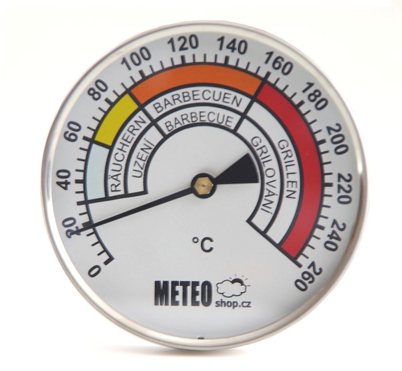 Teploměr do udírny - průměr 100 mm, stonek 250 mm