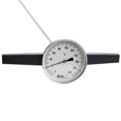 Vpichový tyčový teploměr - 150 cm - rozsah 0 až +200 °C