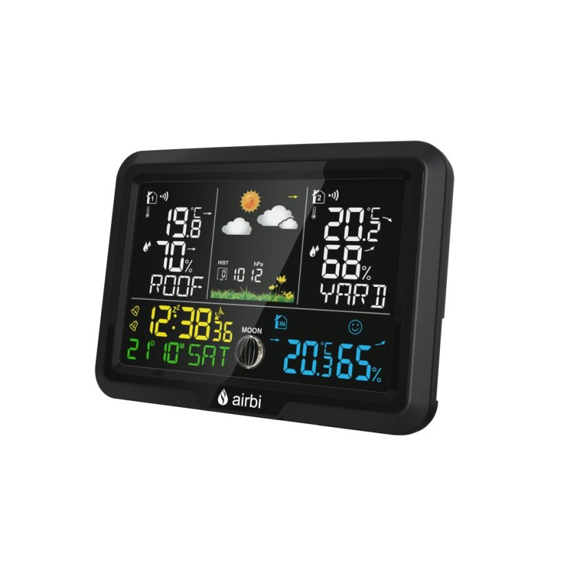Airbi DUO Color - meteostanice se 2 bezdrátovými čidly a barevným displejem