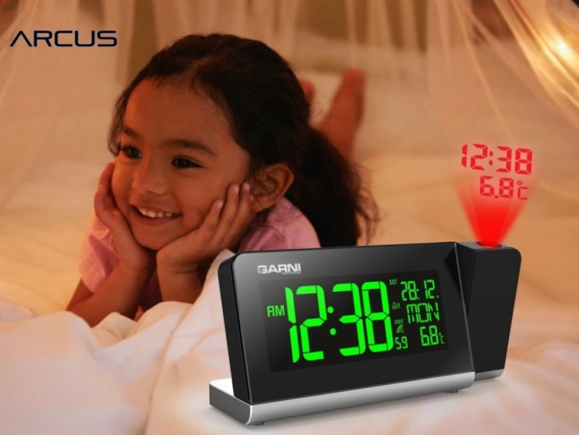 GARNI 165 Arcus - Digitální budík s projekcí času a vnitřní teploty