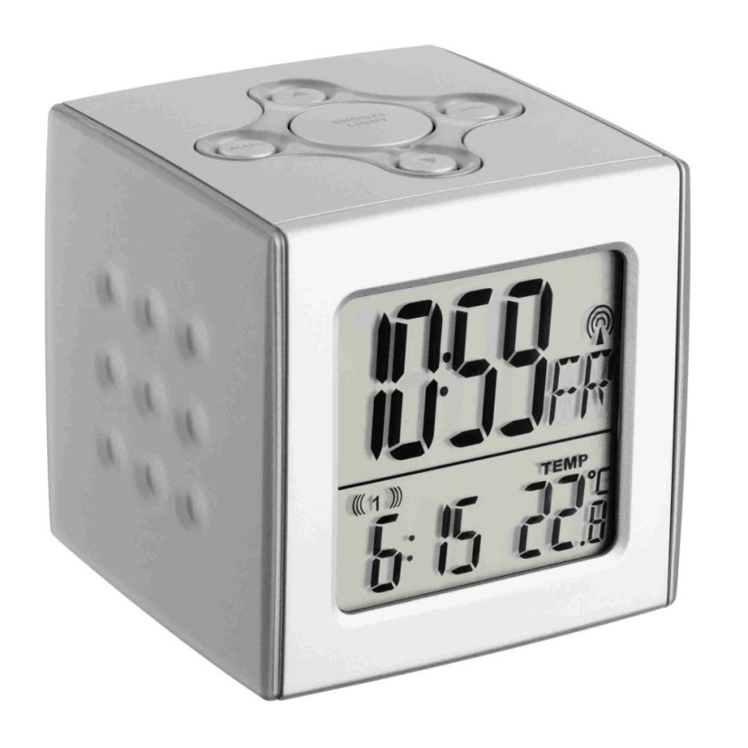 TFA 60.2517 - CUBO - Rádiem řízený budík s teploměrem