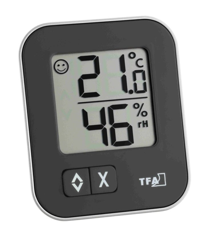 TFA 30.5026.01 - MOXX - Digitální teploměr s vlhkoměrem - černý