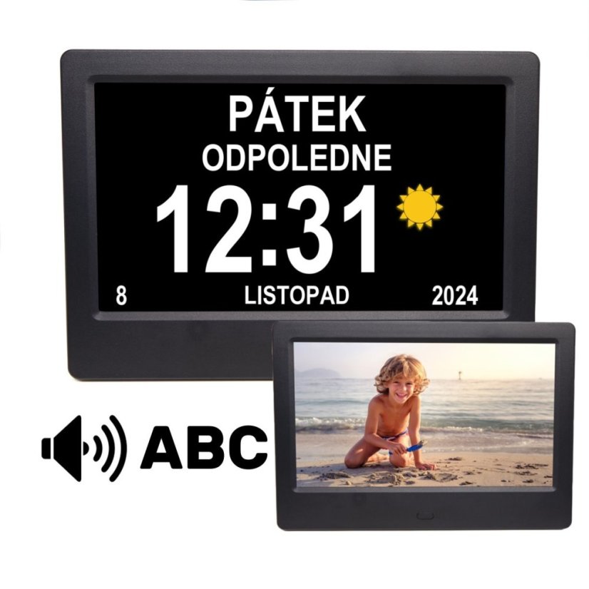 Airbi NOTE - hodiny s kalendářem, textovými upozorněními a fotorámečkem