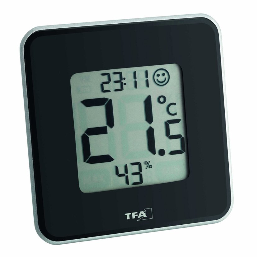 TFA 30.5021.01 - STYLE - Teploměr s vlhkoměrem - černý