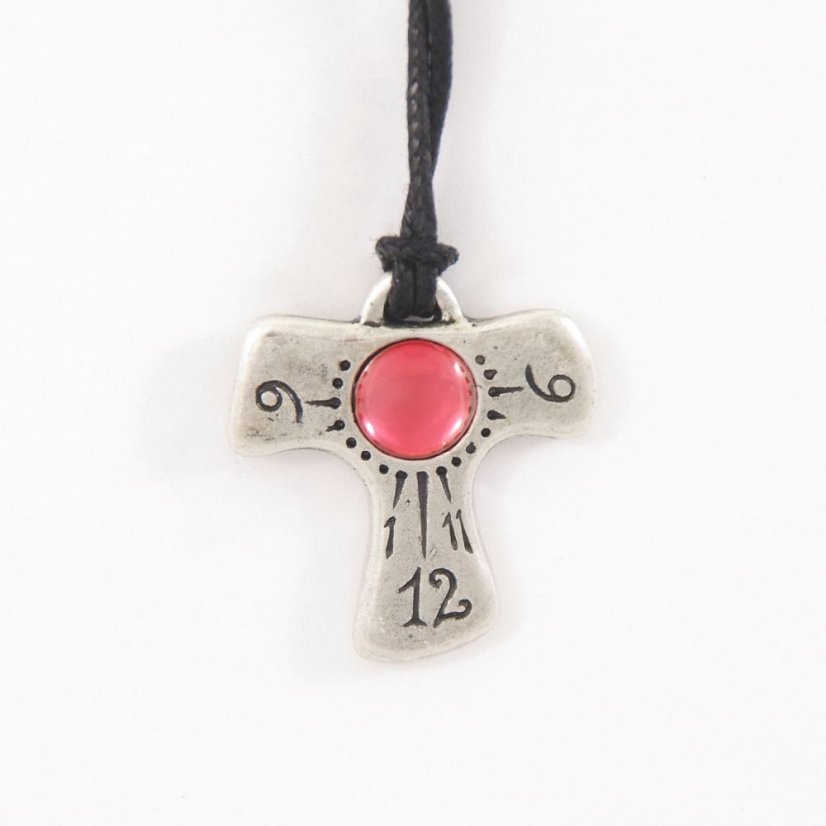 Náhrdelník a sluneční hodiny Tau - růžový kámen