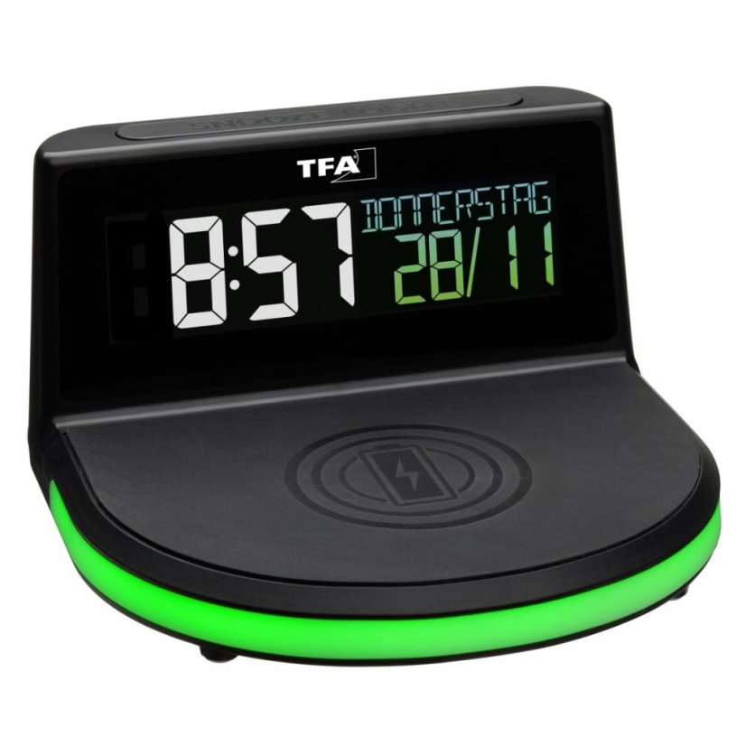 TFA 60.2028.01 - CHARGE-IT WIRELESS - Digitální budík s možností bezdrátového nabíjení