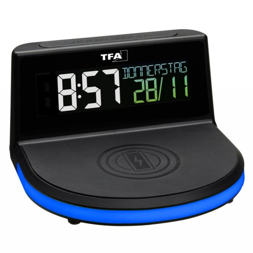 TFA 60.2028.01 - CHARGE-IT WIRELESS - Digitální budík s možností bezdrátového nabíjení