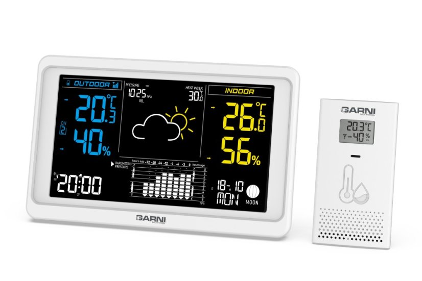 GARNI 618W Precise - meteorologická stanice - bílá
