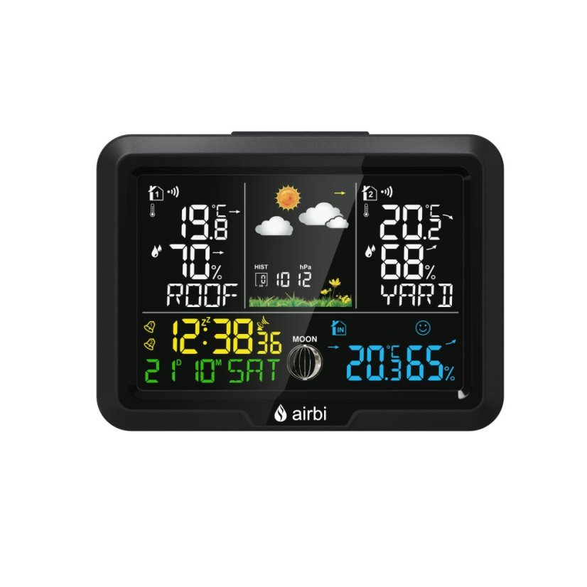 Airbi DUO Color - meteostanice se 2 bezdrátovými čidly a barevným displejem