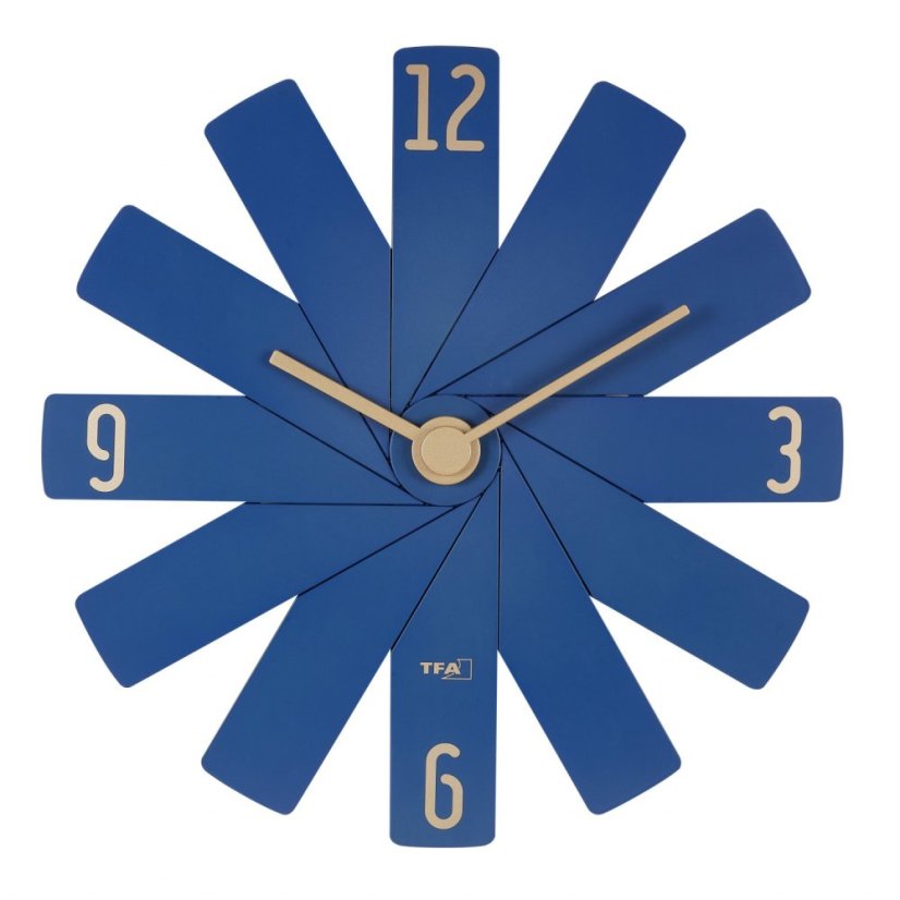 TFA 60.3020.06 - Designové nástěnné hodiny CLOCK IN THE BOX s tichým chodem - modré