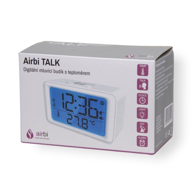 Airbi TALK - budík s hlasovým oznámením