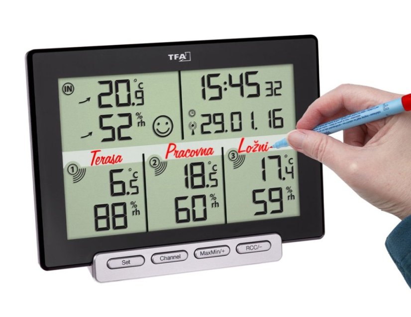 TFA 30.3057.01 - MULTI SENS - Teploměr a vlhkoměr s 3 bezdrátovými senzory
