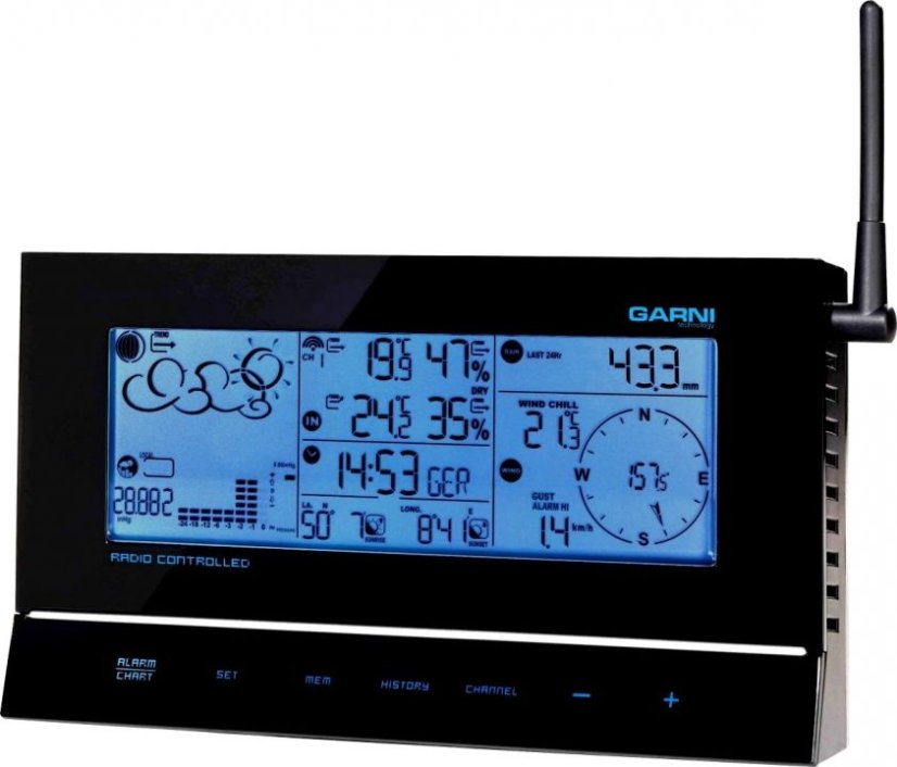 Poloprofesionální meteostanice GARNI 857 + druhý vnitřní přijímač teploty a vlhkosti