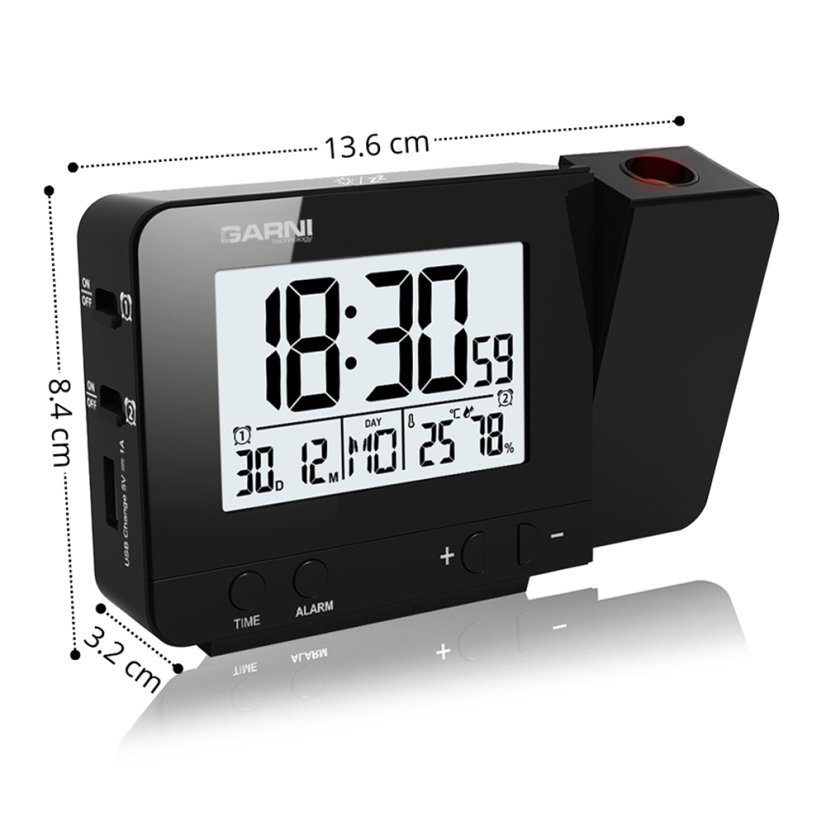 GARNI 140 - Digitální budík s projekcí času a vnitřní teploty
