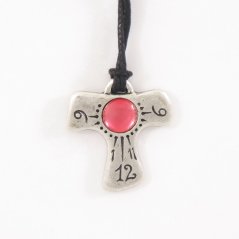 Náhrdelník a sluneční hodiny Tau - růžový kámen