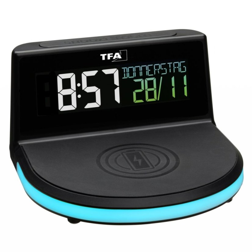 TFA 60.2028.01 - CHARGE-IT WIRELESS - Digitální budík s možností bezdrátového nabíjení