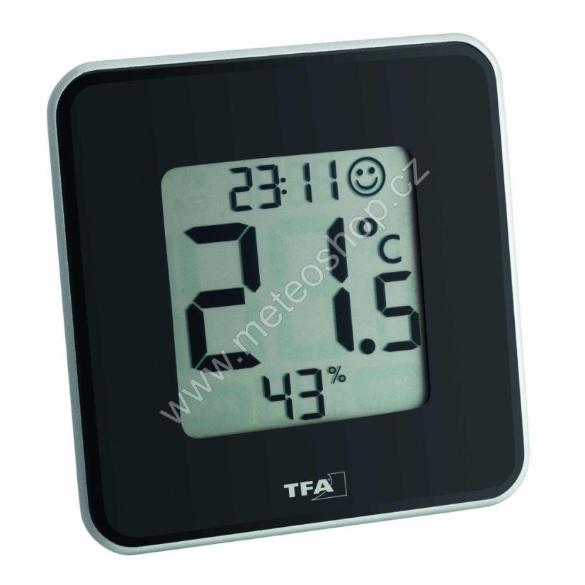 TFA 30.5021.01 - STYLE - Teploměr s vlhkoměrem - černý