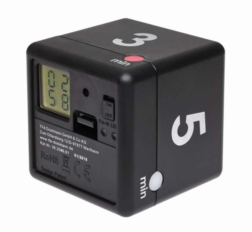 TFA 38.2040.01 - CUBE - Digitální časovač - černý