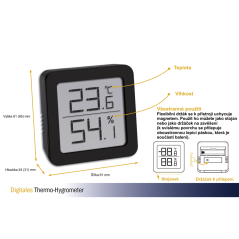 TFA 30.5051.01 - Digitální teploměr s vlhkoměrem - černý