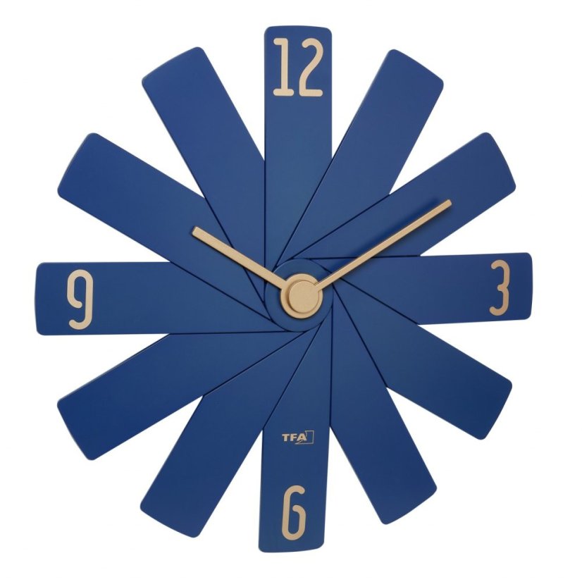 TFA 60.3020.06 - Designové nástěnné hodiny CLOCK IN THE BOX s tichým chodem - modré