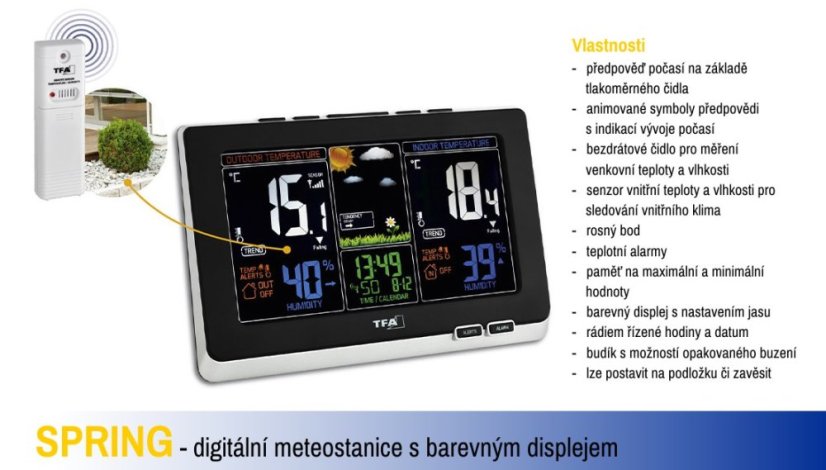 TFA 35.1129.01 - SPRING - Meteostanice s barevným displejem