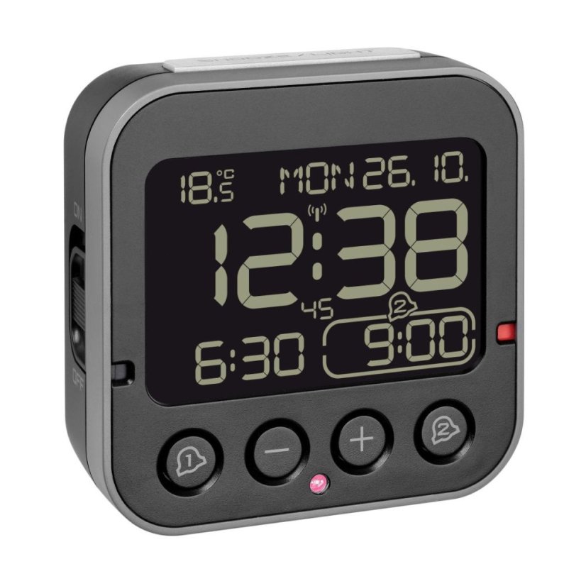 TFA 60.2552.01 - BINGO 2.0 - Digitální rádiem řízený budík s inverzním displejem a ukazatelem vnitřní teploty