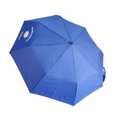 Deštník skládací teleskopický - modrý s logem METEOshop