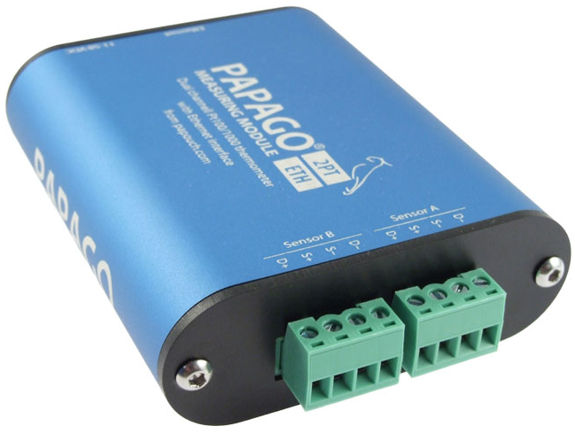 Papago 2PT ETH: 2x teploměr pro Pt100/1000 s Ethernetem
