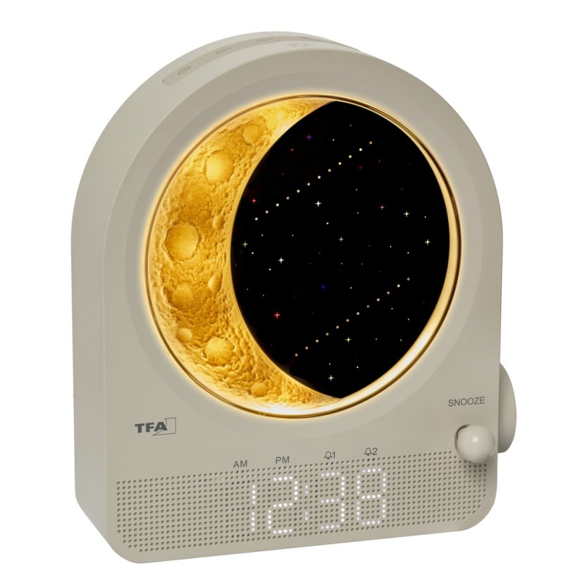 TFA 60.2053.15 - retro světelný budík Měsíc a meteory