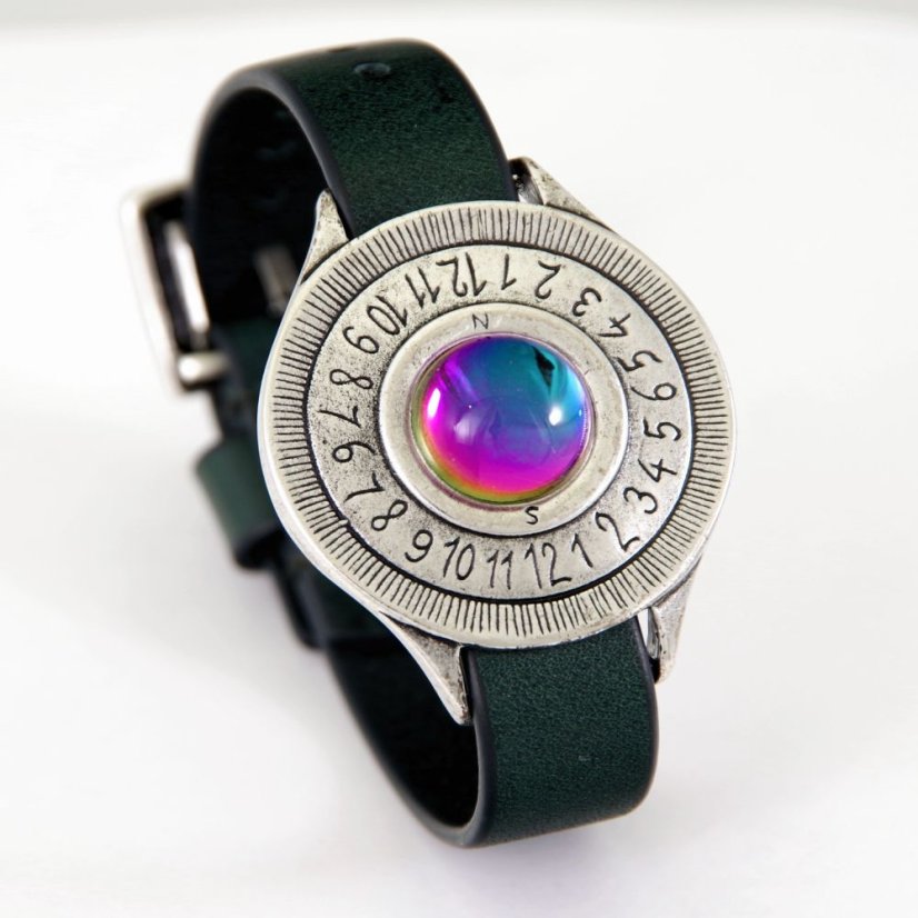 Náramkové sluneční hodiny Tempus - duhový kámen