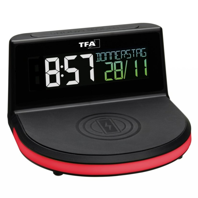 TFA 60.2028.01 - CHARGE-IT WIRELESS - Digitální budík s možností bezdrátového nabíjení