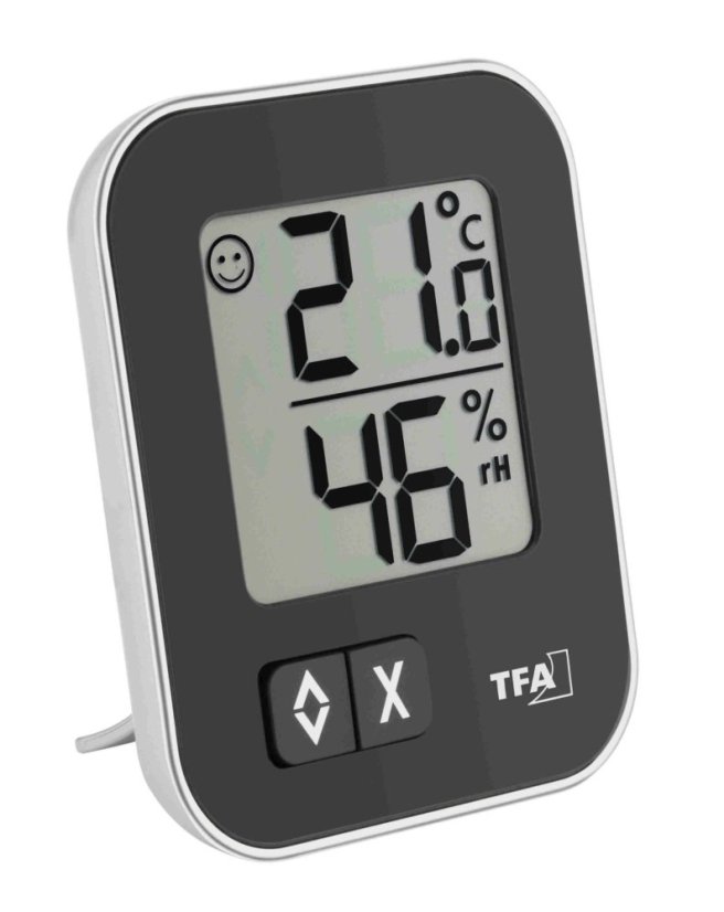 TFA 30.5026.01 - MOXX - Digitální teploměr s vlhkoměrem - černý